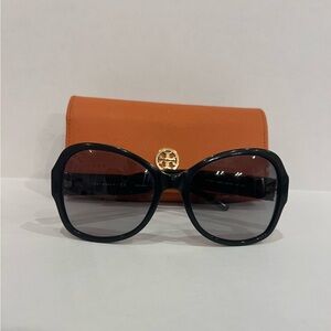 Tory Burch Black Sunglasses with Orange Case